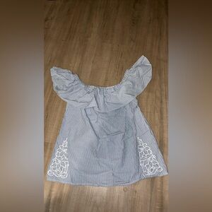 Merona Blue and White Striped Tank Top